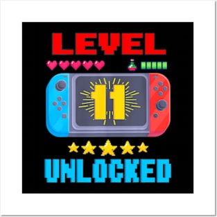 11th Birthday Level 11 Video Birthday Posters and Art